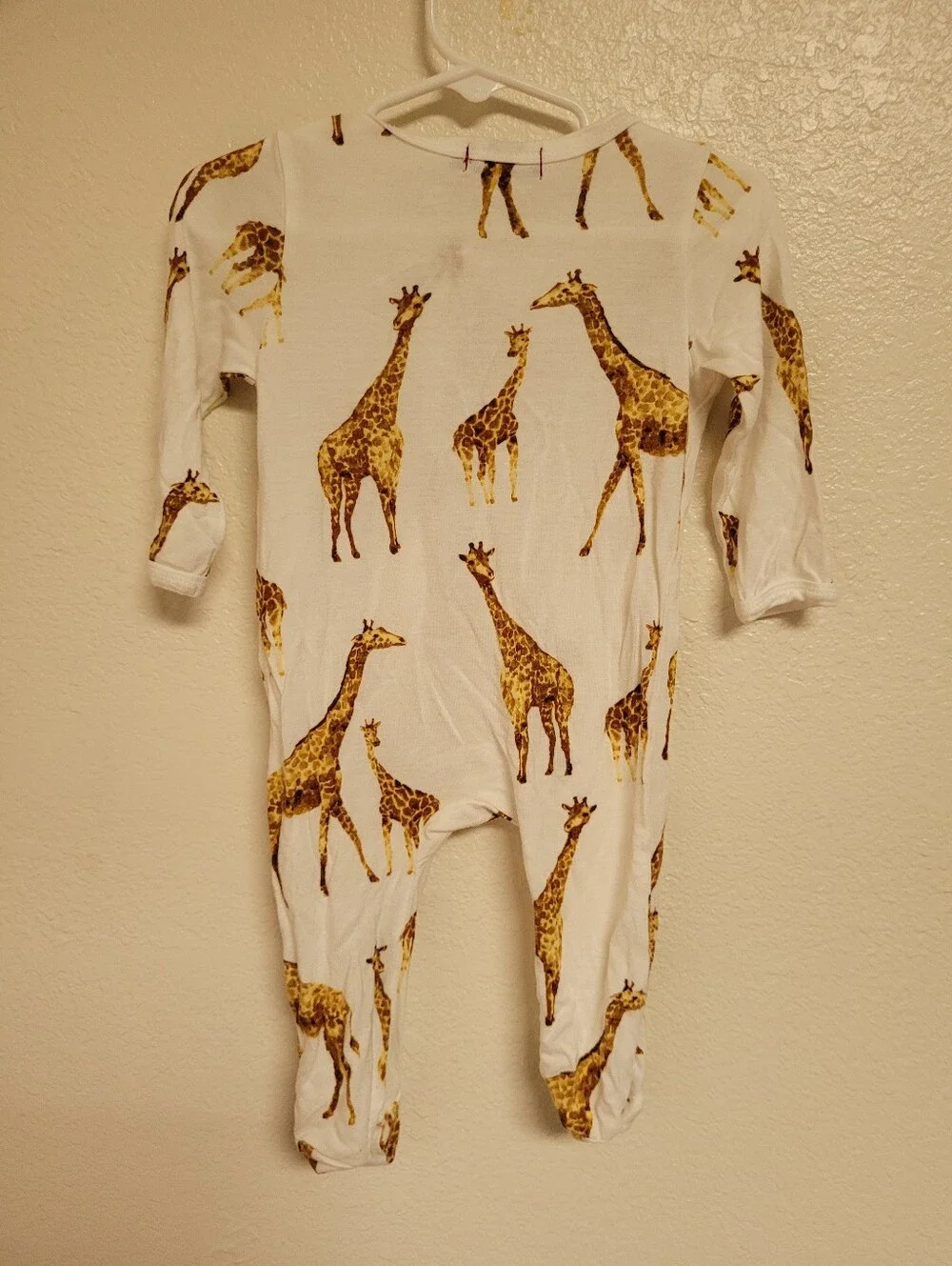 Milkbarn White Footed One-Piece with Giraffe Print